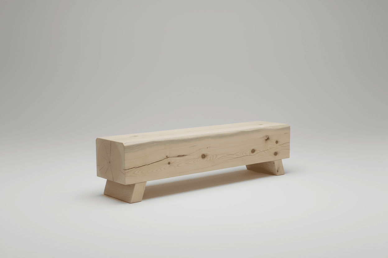 Balkenbank - stilvoller Holz - Sitzblock für Erwachsene (Indoor) - stammschneiderei