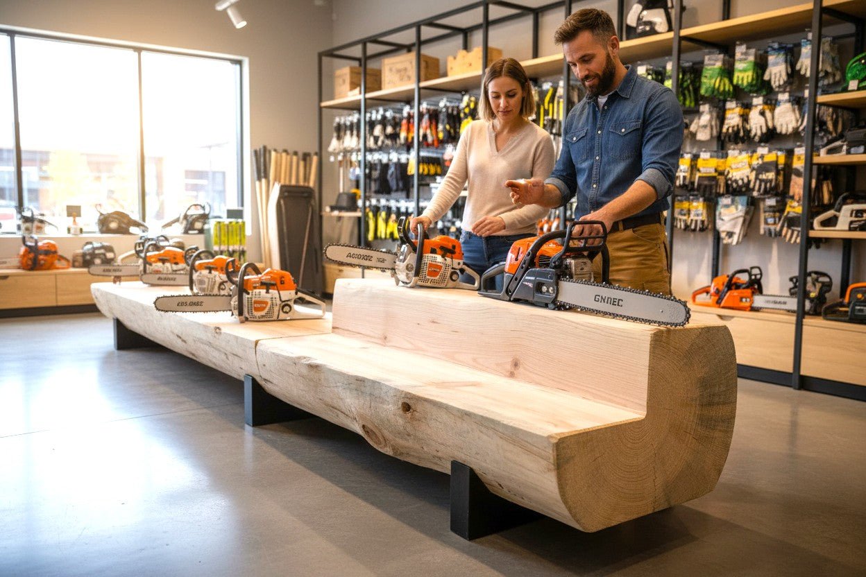 Baumstamm Warenpräsenter - stammschneiderei