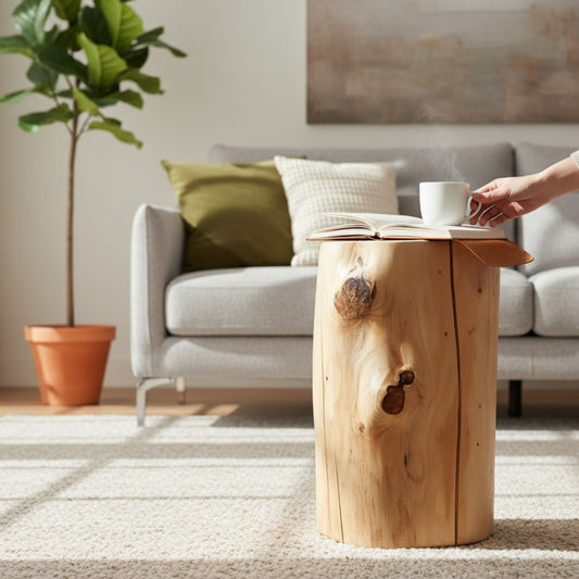 rustikale Baumstammablage aus heimischen Nadelholz