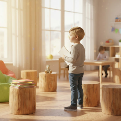 Kinder-Baumstammhocker