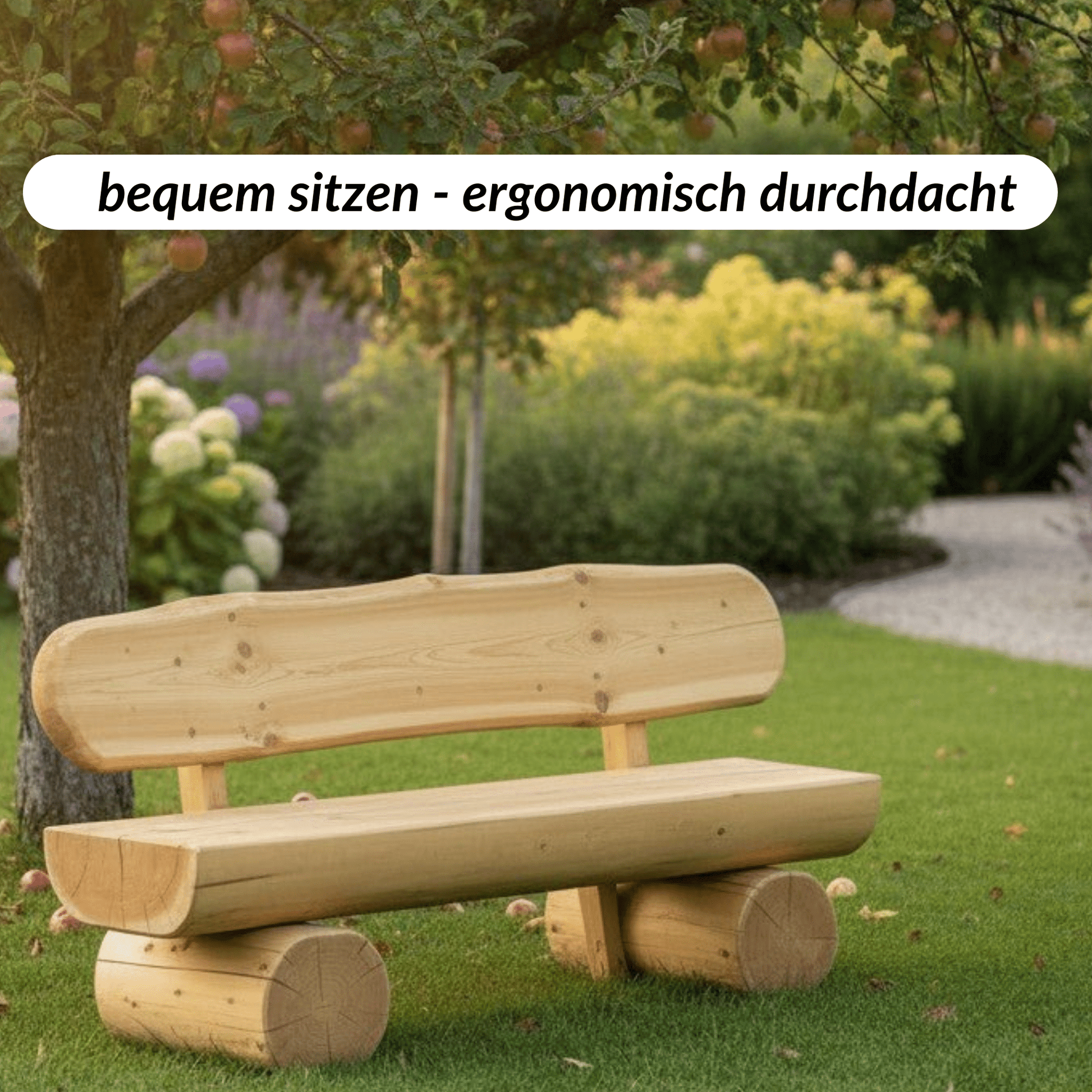 Rustikale Gartenbank (aus der Garnitur) - für Erwachsene - stammschneiderei