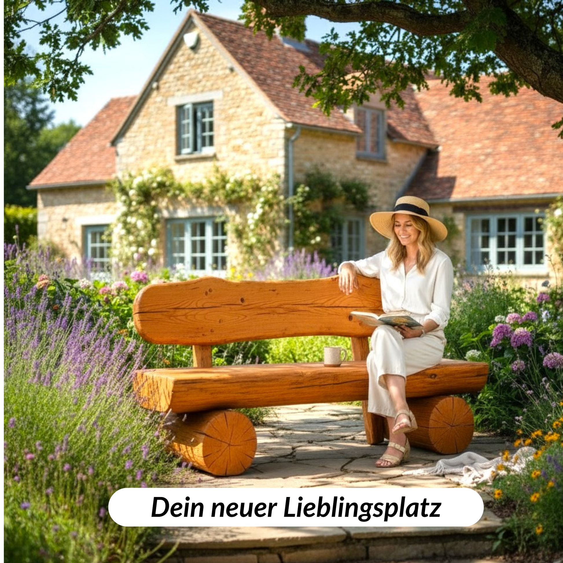 Rustikale Gartenbank (aus der Garnitur) - für Erwachsene - stammschneiderei