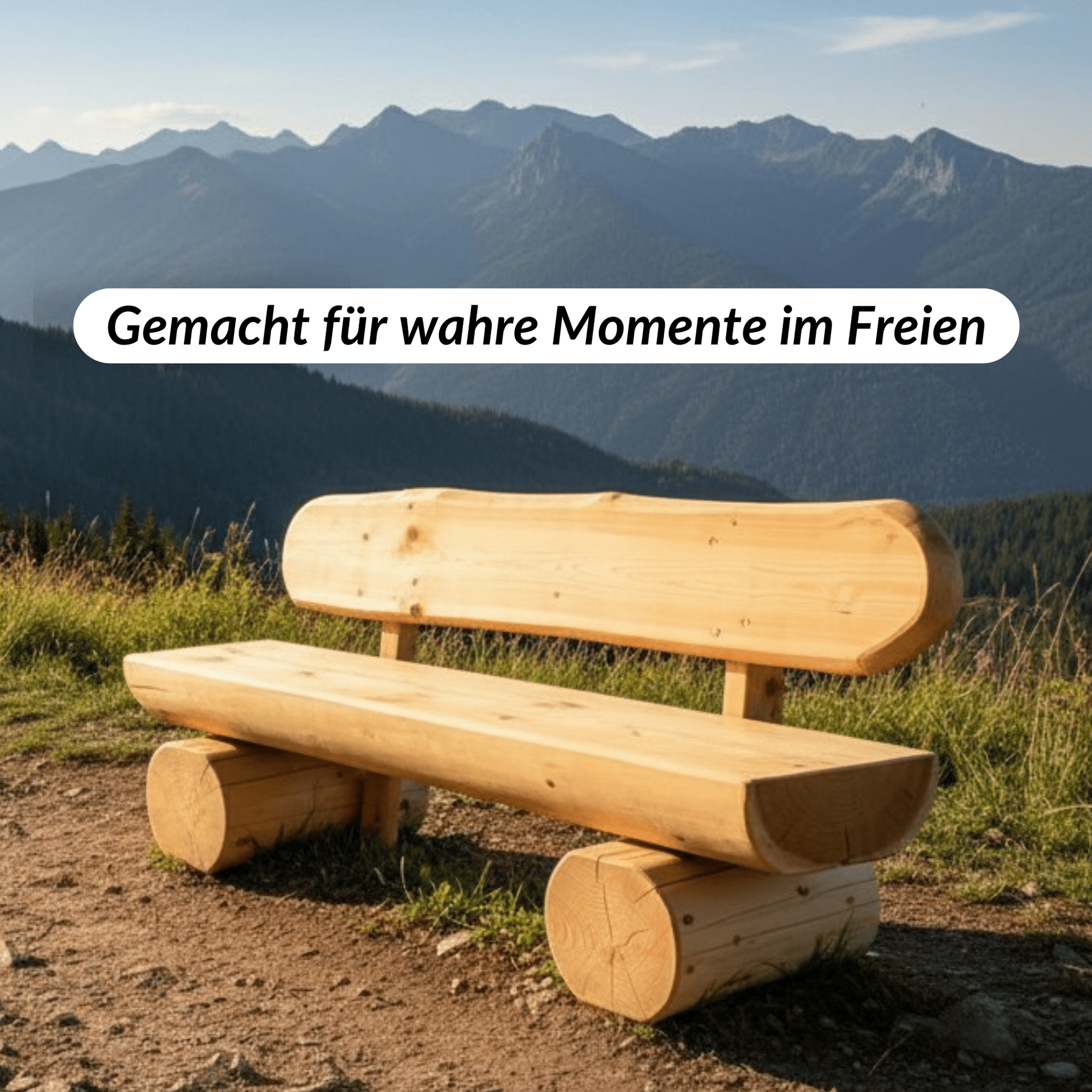 Rustikale Gartenbank (aus der Garnitur) - für Erwachsene - stammschneiderei