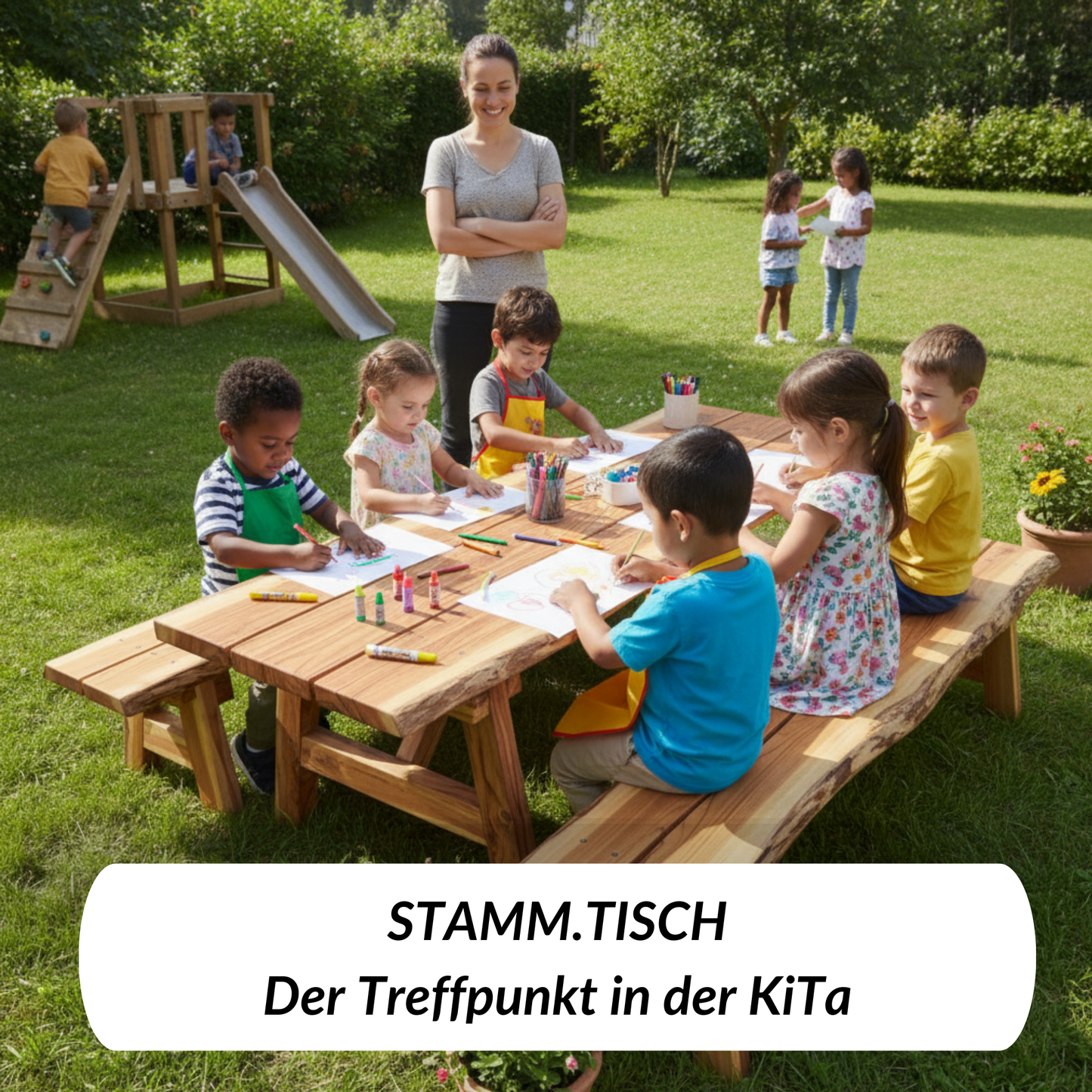 Kinder Picknicksitzgruppe aus Hol - der STAMM.TISCH - stammschneiderei