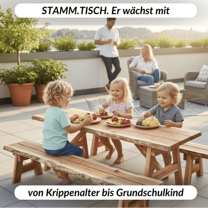 Kinder Picknicksitzgruppe aus Hol - der STAMM.TISCH - stammschneiderei
