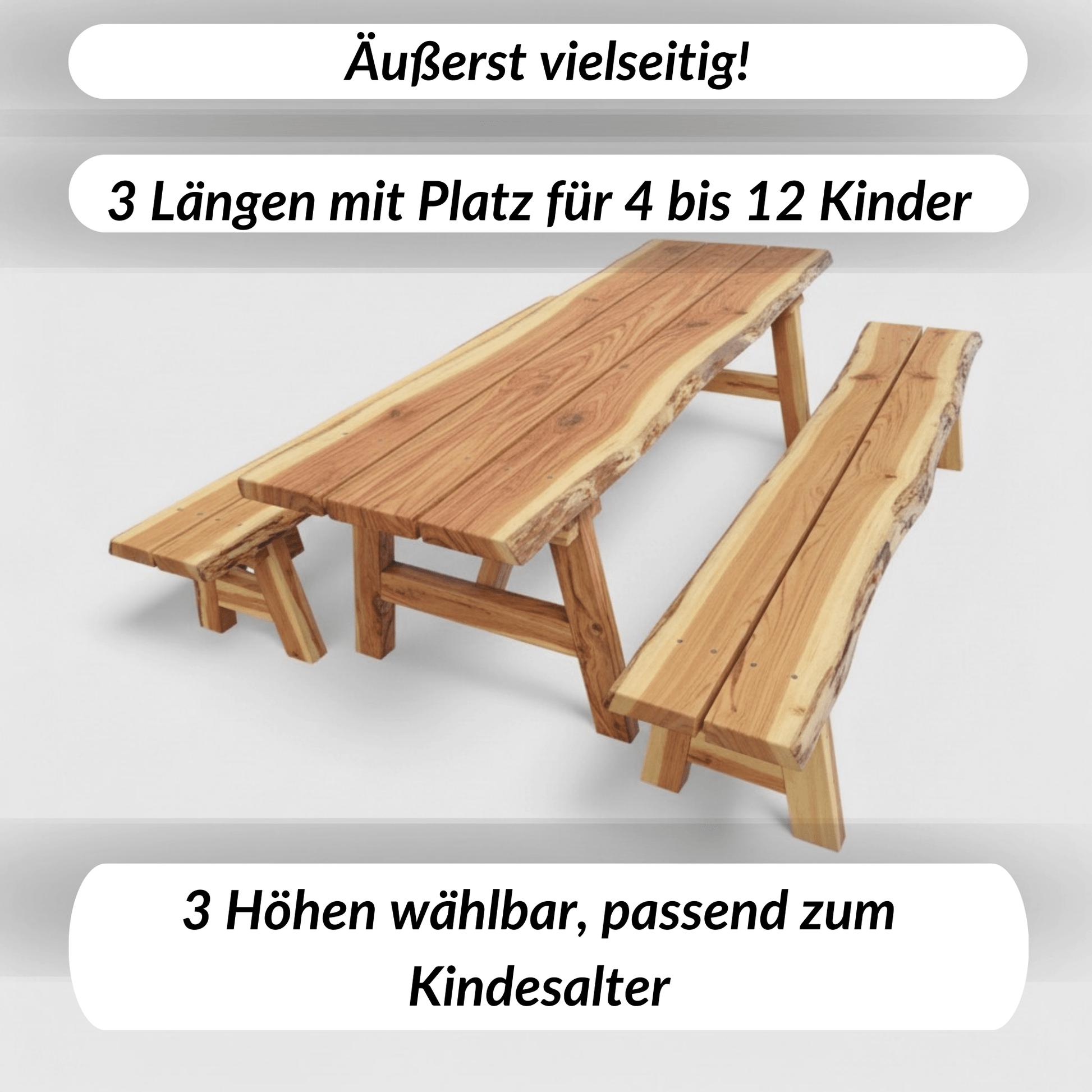 Kinder Picknicksitzgruppe aus Hol - der STAMM.TISCH - stammschneiderei
