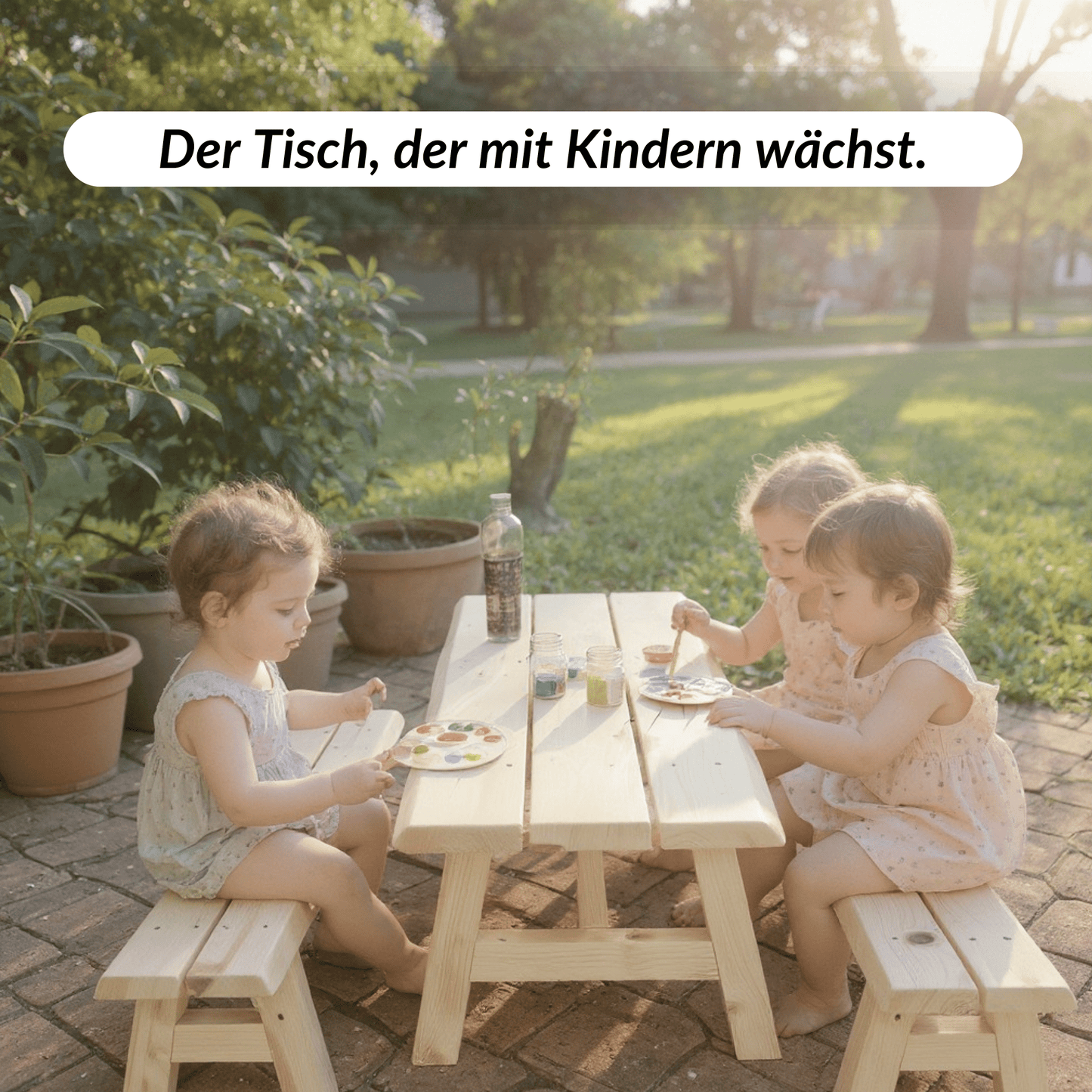 Kinder Picknicksitzgruppe aus Hol - der STAMM.TISCH - stammschneiderei