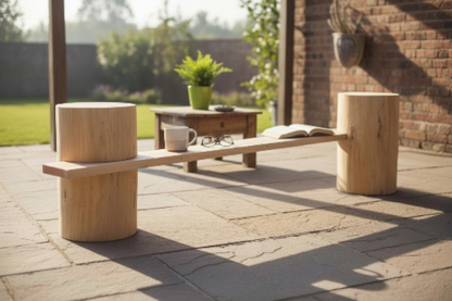 Twin Log Bank – Natürlich. Modern. Handgemacht.