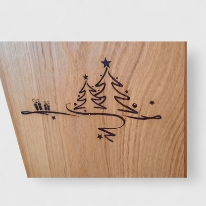 Adventsstehle, Holzaufsteller aus Eiche in moderner Form