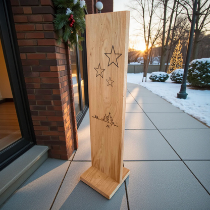 Adventsstehle, Holzaufsteller aus Eiche in moderner Form