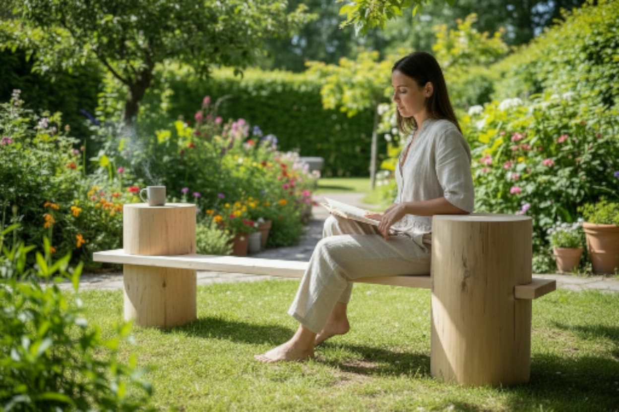 Twin Log Bank – Natürlich. Modern. Handgemacht.