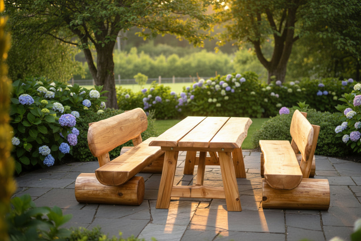 Rustikale Sitzgarnitur für Erwachsene