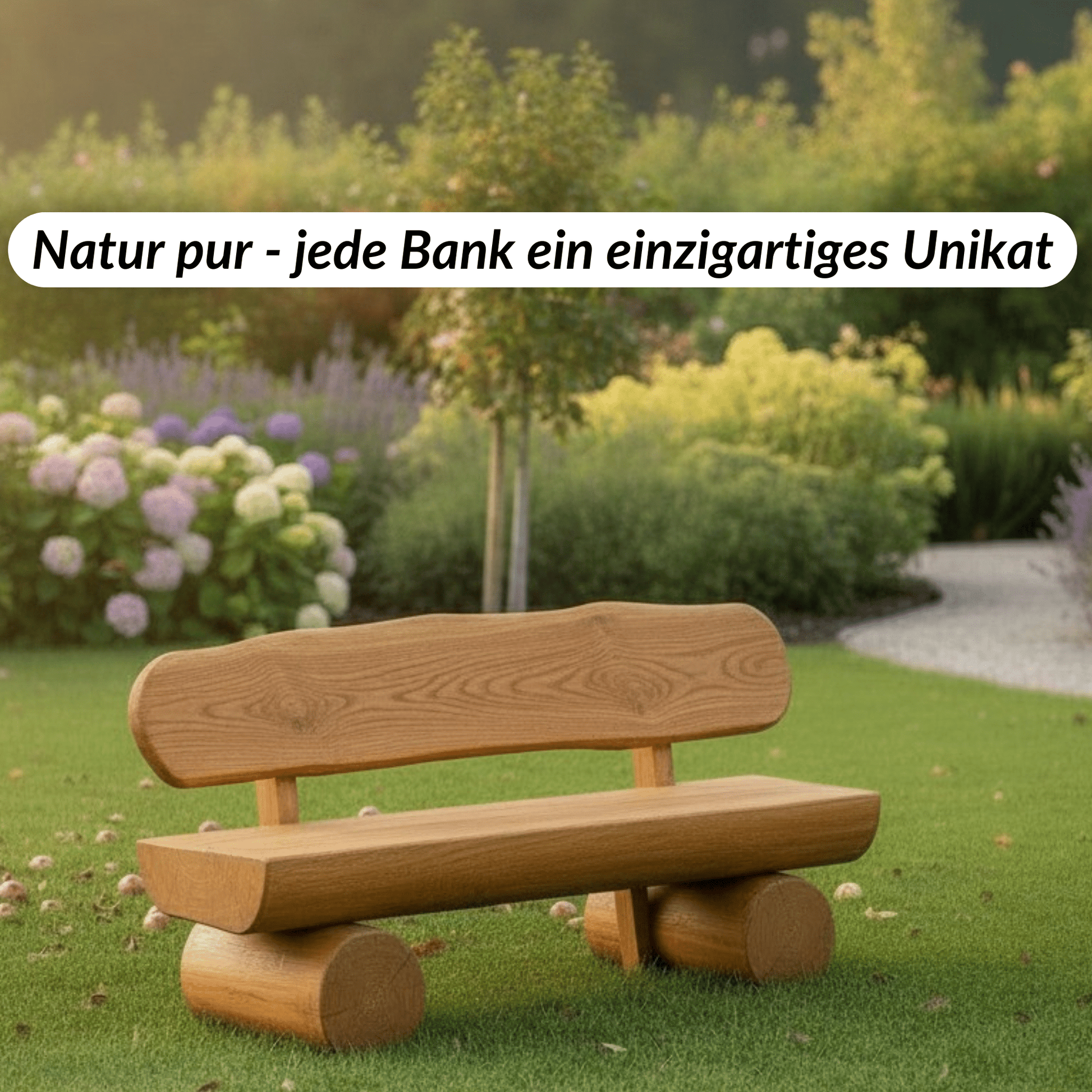 Rustikale Gartenbank (aus der Garnitur) - für Erwachsene - stammschneiderei