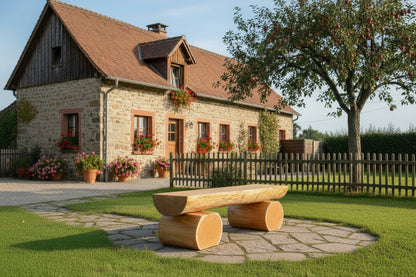 Rustikale Gartenbank für Erwachsene - ohne Lehne - stammschneiderei