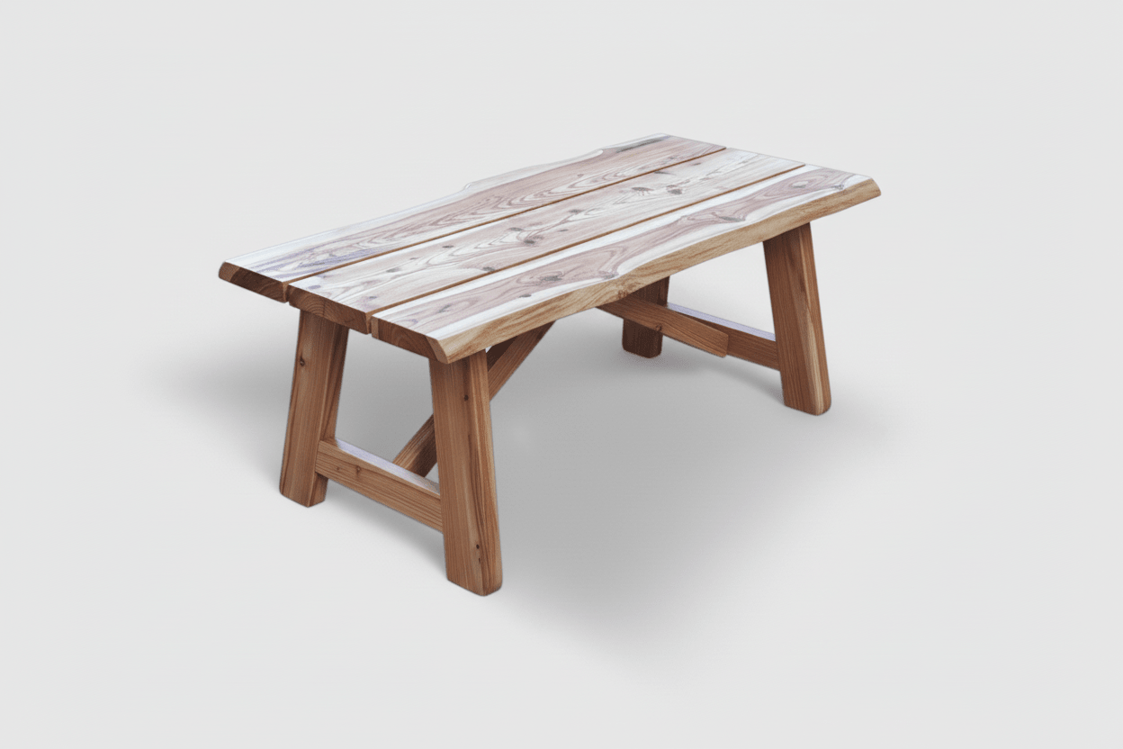 Rustikaler Gartentisch (aus der Garnitur) - für Erwachsene - stammschneiderei